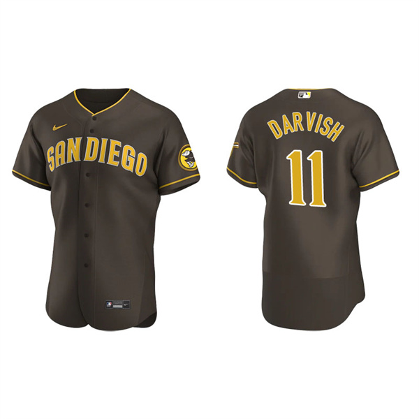 Men's San Diego Padres Yu Darvish Brown Authentic Road Jersey