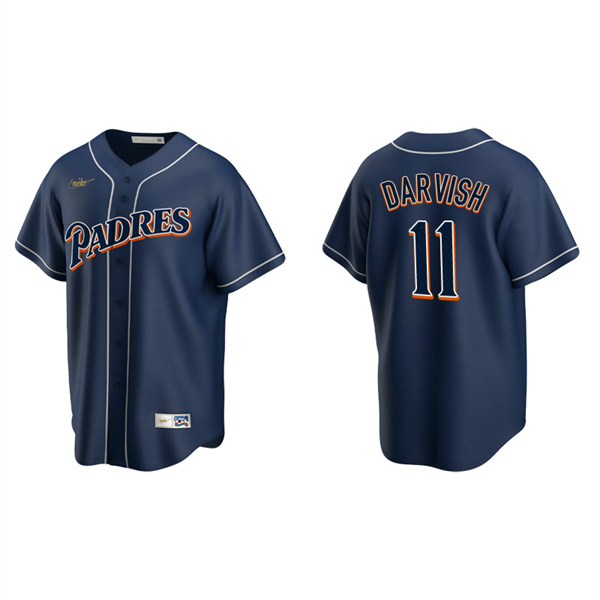 Men's San Diego Padres Yu Darvish Navy Cooperstown Collection Jersey