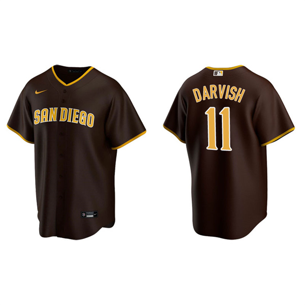 Men's San Diego Padres Yu Darvish Brown Replica Road Jersey