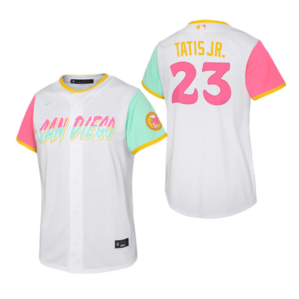 Youth San Diego Padres Fernando Tatis Jr. White 2022 City Connect Replica Jersey