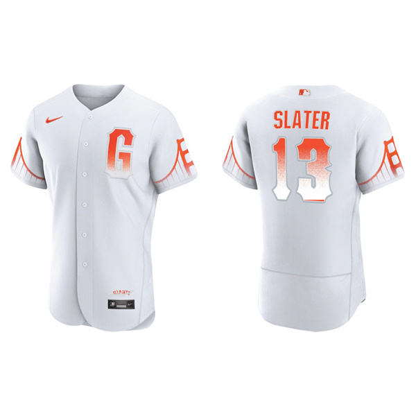 Men's San Francisco Giants Austin Slater White 2021 City Connect Authentic Jersey