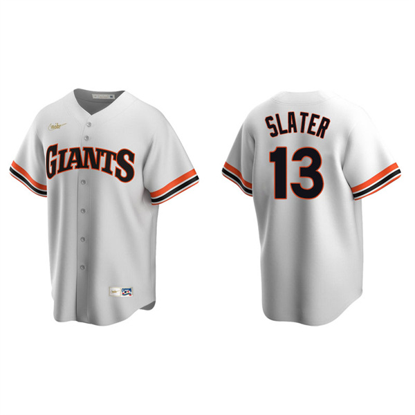 Men's San Francisco Giants Austin Slater White Cooperstown Collection Home Jersey