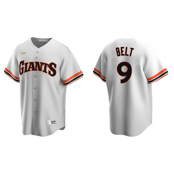 Men's San Francisco Giants Brandon Belt White Cooperstown Collection Home Jersey