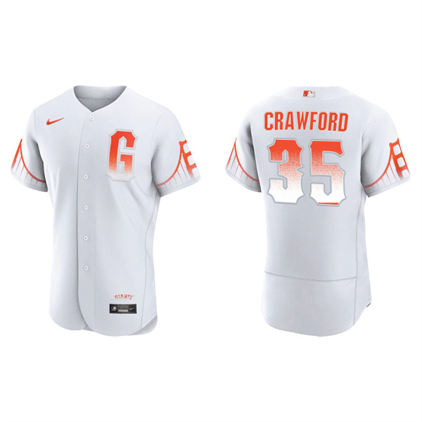 Men's San Francisco Giants Brandon Crawford White 2021 City Connect Authentic Jersey
