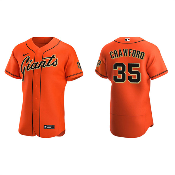 Men's San Francisco Giants Brandon Crawford Orange Authentic Alternate Jersey