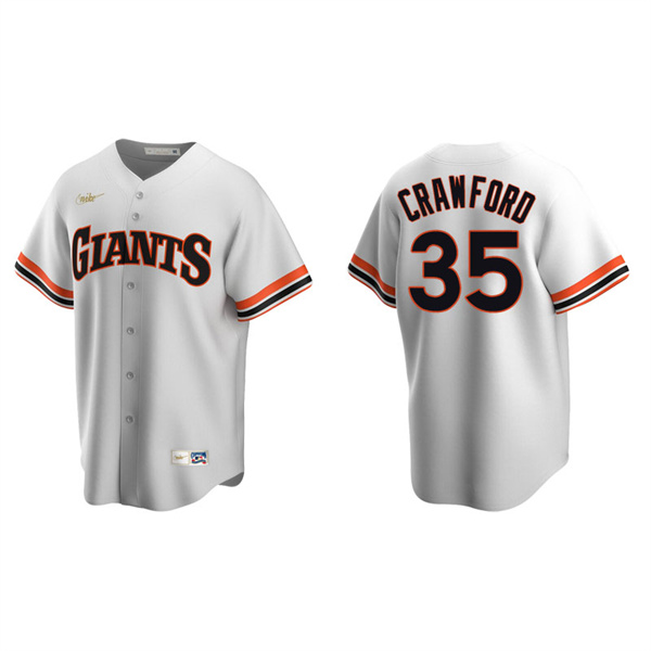 Men's San Francisco Giants Brandon Crawford White Cooperstown Collection Home Jersey