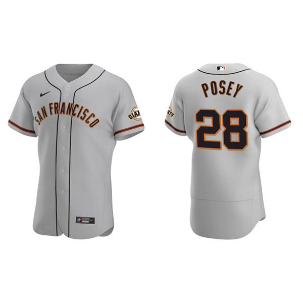 Men's San Francisco Giants Buster Posey Gray Authentic Road Jersey