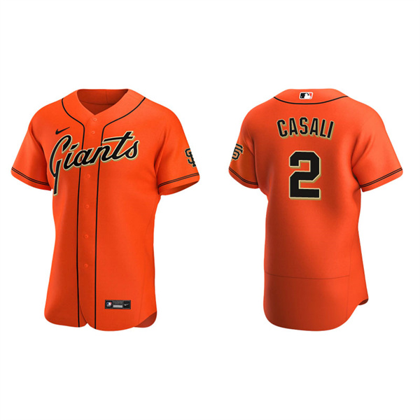 Men's San Francisco Giants Curt Casali Orange Authentic Alternate Jersey