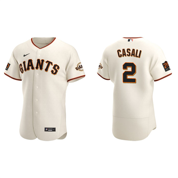 Men's San Francisco Giants Curt Casali Cream Authentic Home Jersey