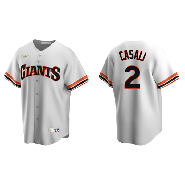 Men's San Francisco Giants Curt Casali White Cooperstown Collection Home Jersey