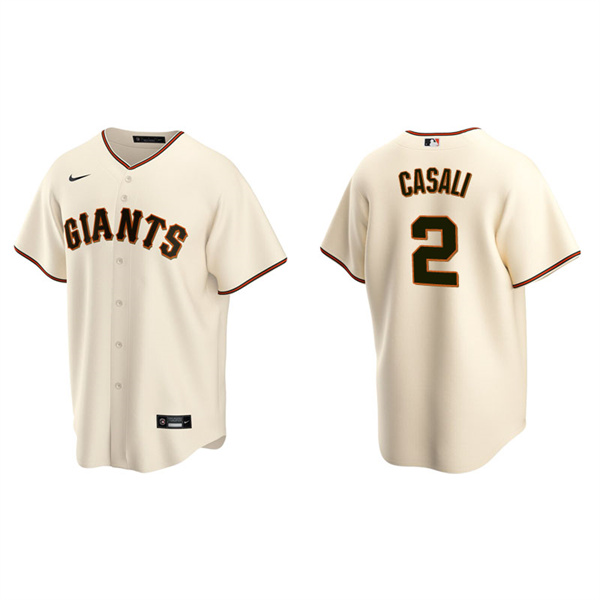 Men's San Francisco Giants Curt Casali Cream Replica Home Jersey
