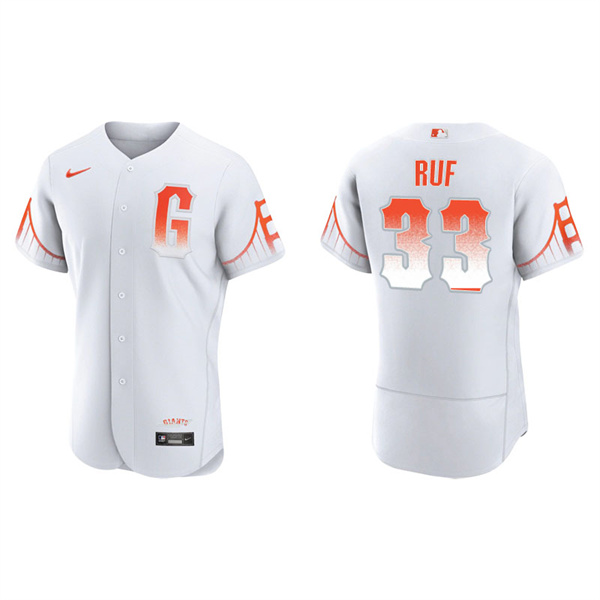 Men's San Francisco Giants Darin Ruf White 2021 City Connect Authentic Jersey
