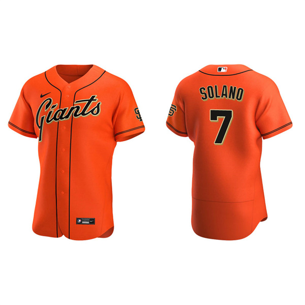 Men's San Francisco Giants Donovan Solano Orange Authentic Alternate Jersey