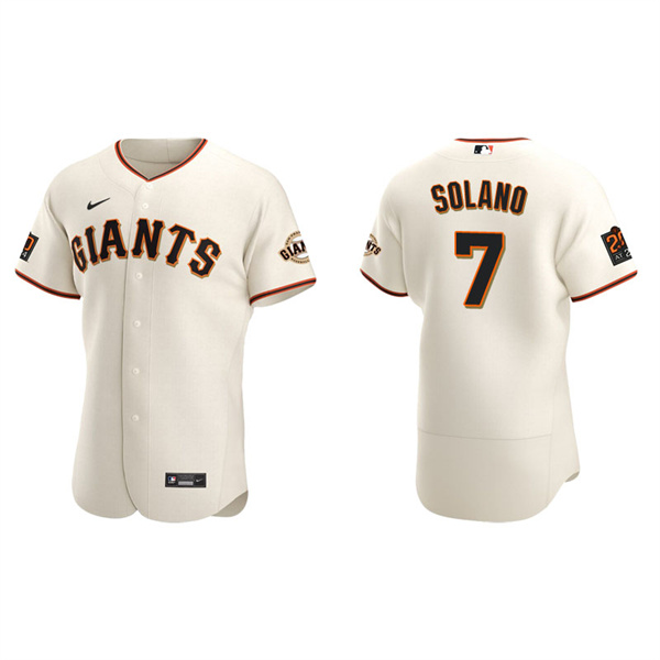 Men's San Francisco Giants Donovan Solano Cream Authentic Home Jersey