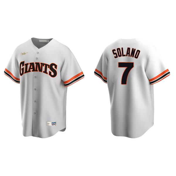 Men's San Francisco Giants Donovan Solano White Cooperstown Collection Home Jersey