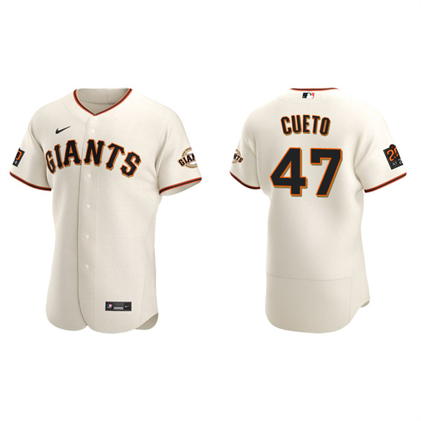 Men's San Francisco Giants Johnny Cueto Cream Authentic Home Jersey