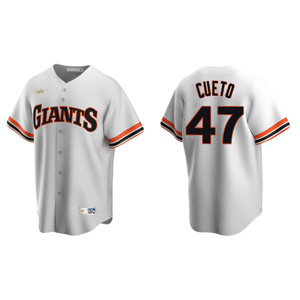 Men's San Francisco Giants Johnny Cueto White Cooperstown Collection Home Jersey