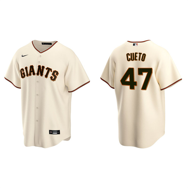 Men's San Francisco Giants Johnny Cueto Cream Replica Home Jersey