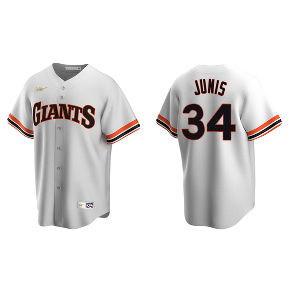 Men's San Francisco Giants Jakob Junis White Cooperstown Collection Home Jersey
