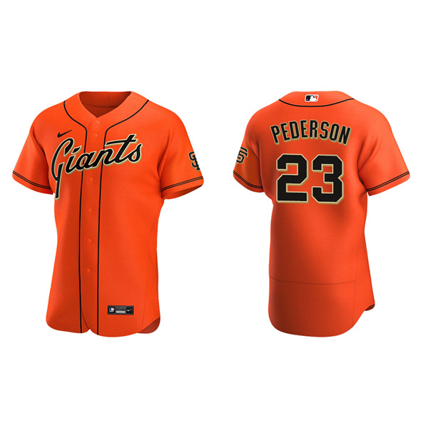 Men's San Francisco Giants Joc Pederson Orange Authentic Alternate Jersey