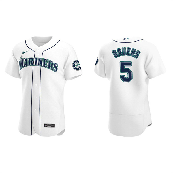 Men's Seattle Mariners Jake Bauers White Authentic Home Jersey
