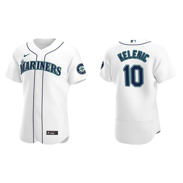 Men's Seattle Mariners Jarred Kelenic White Authentic Home Jersey