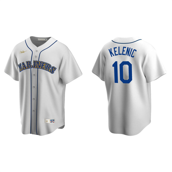 Men's Seattle Mariners Jarred Kelenic White Cooperstown Collection Home Jersey