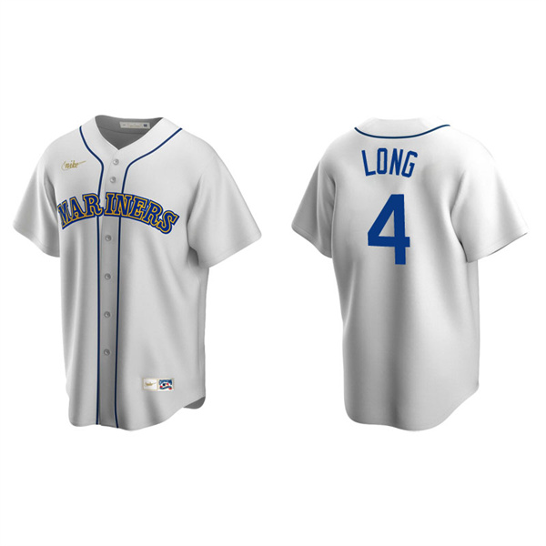 Men's Seattle Mariners Shed Long Jr. White Cooperstown Collection Home Jersey
