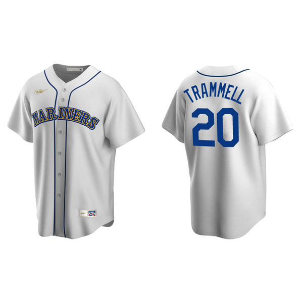 Men's Seattle Mariners Taylor Trammell White Cooperstown Collection Home Jersey