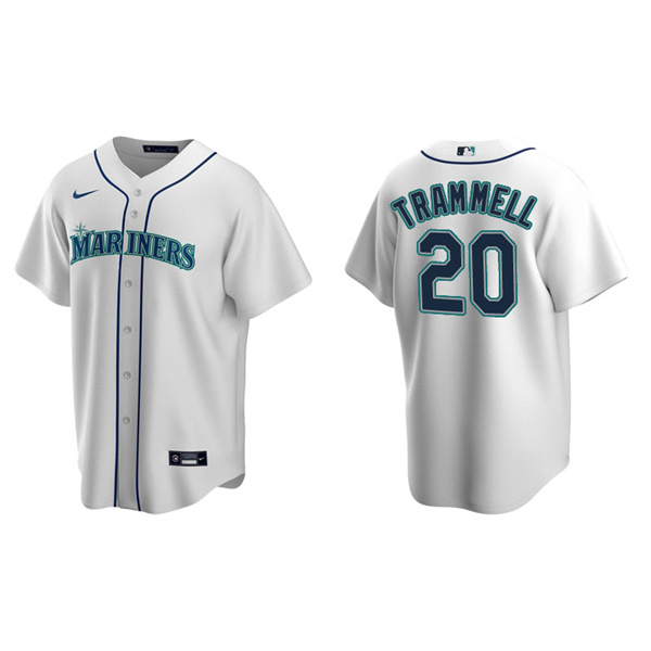Men's Seattle Mariners Taylor Trammell White Replica Home Jersey