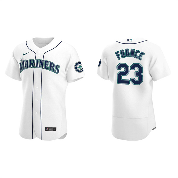 Men's Seattle Mariners Ty France White Authentic Home Jersey