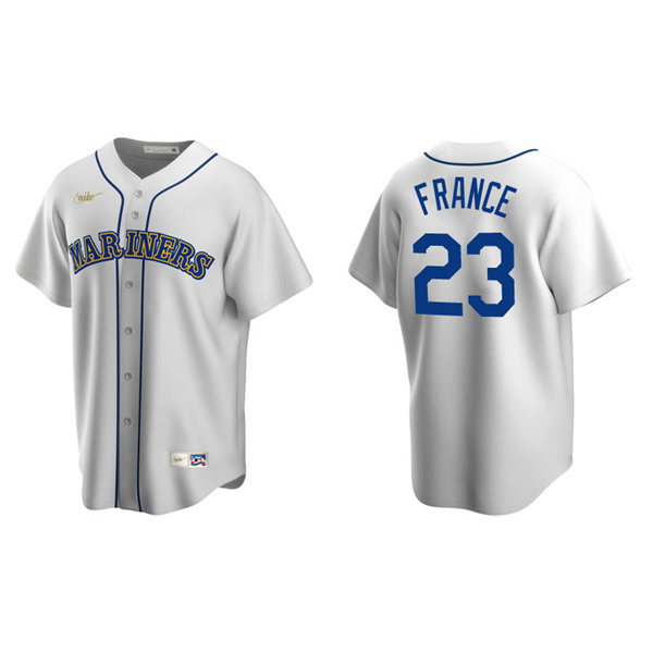 Men's Seattle Mariners Ty France White Cooperstown Collection Home Jersey