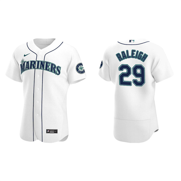 Men's Cal Raleigh Seattle Mariners White Authentic Home Jersey