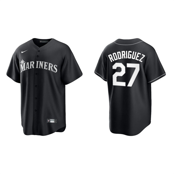 Men's Julio Rodriguez Seattle Mariners Black White Replica Official Jersey