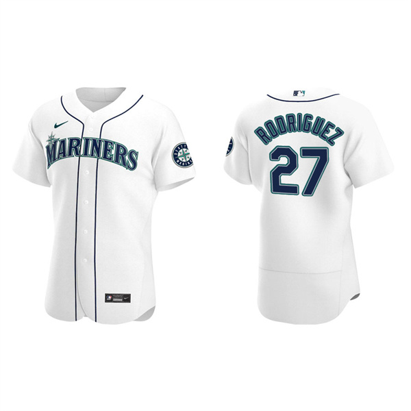 Men's Julio Rodriguez Seattle Mariners White Authentic Home Jersey