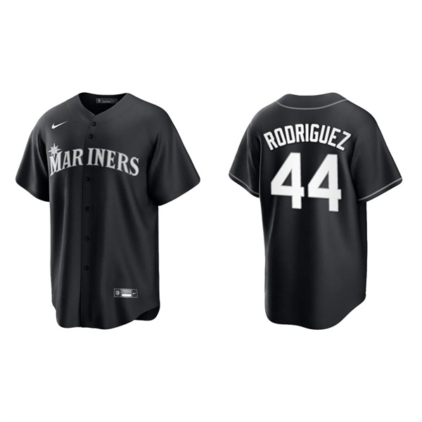 Men's Seattle Mariners Julio Rodriguez Black White Replica Official Jersey