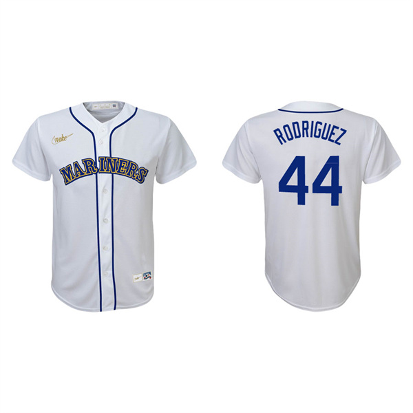 Youth Seattle Mariners Julio Rodriguez White Cooperstown Collection Jersey