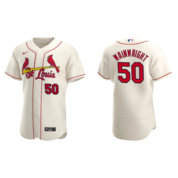 Men's St. Louis Cardinals Adam Wainwright Cream Authentic Alternate Jersey