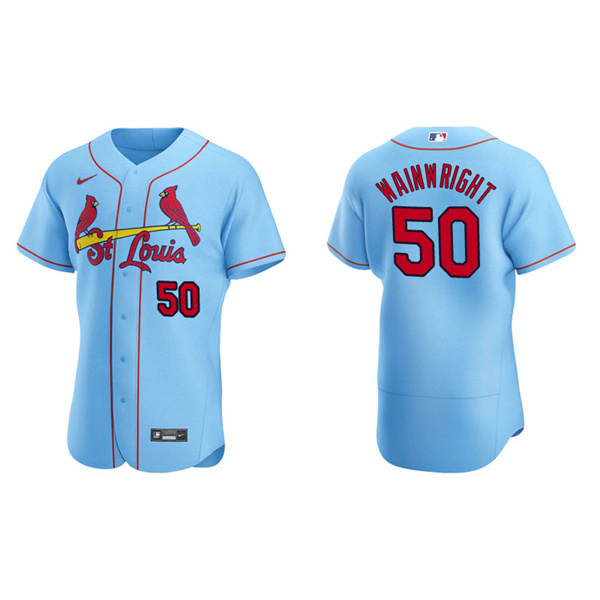 Men's St. Louis Cardinals Adam Wainwright Light Blue Authentic Alternate Jersey
