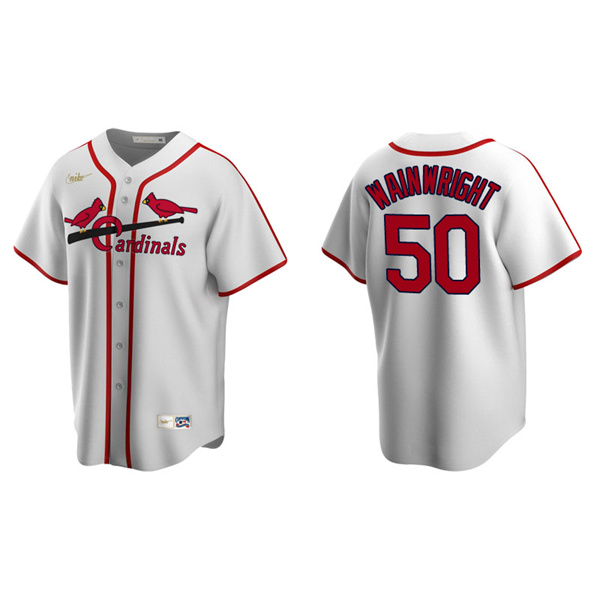 Men's St. Louis Cardinals Adam Wainwright White Cooperstown Collection Home Jersey