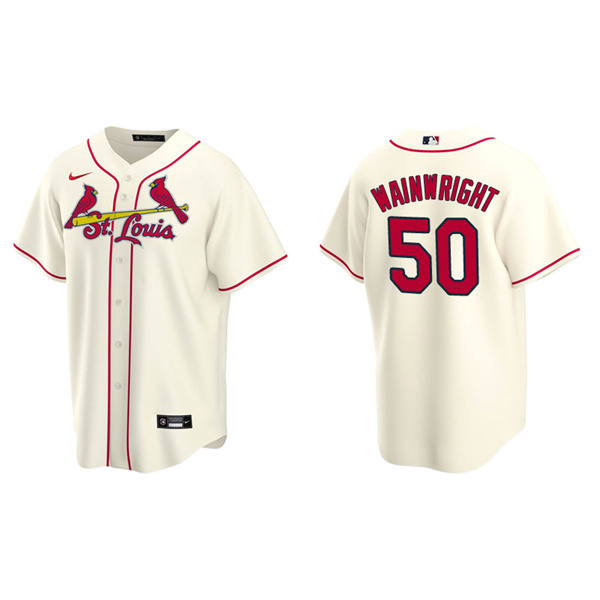 Men's St. Louis Cardinals Adam Wainwright Cream Replica Alternate Jersey