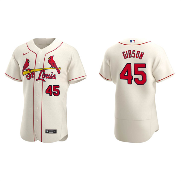 Men's St. Louis Cardinals Bob Gibson Cream Authentic Alternate Jersey