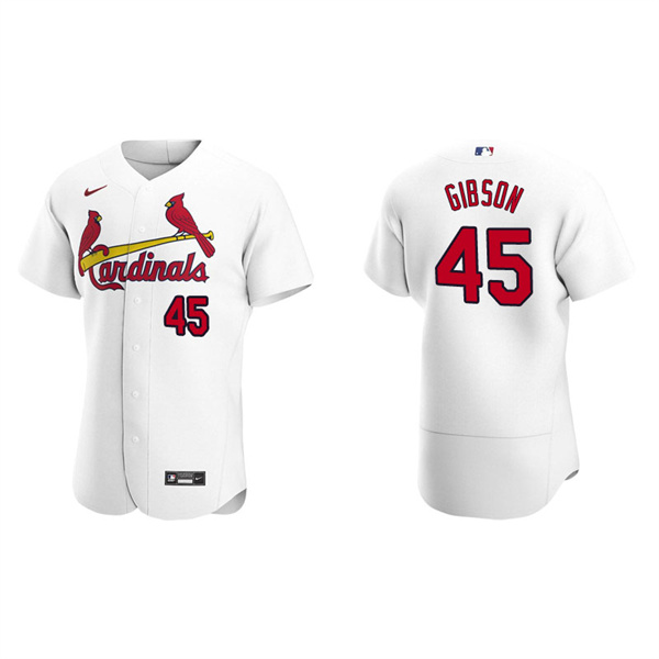 Men's St. Louis Cardinals Bob Gibson White Authentic Home Jersey