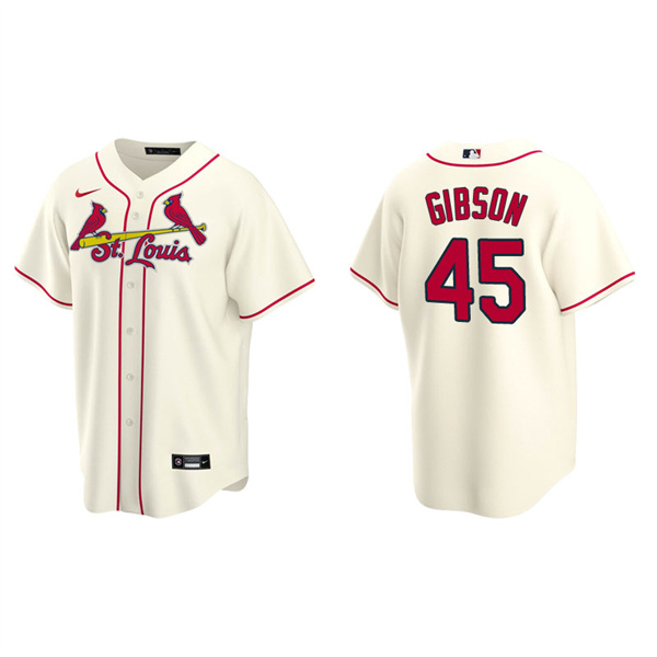 Men's St. Louis Cardinals Bob Gibson Cream Replica Alternate Jersey