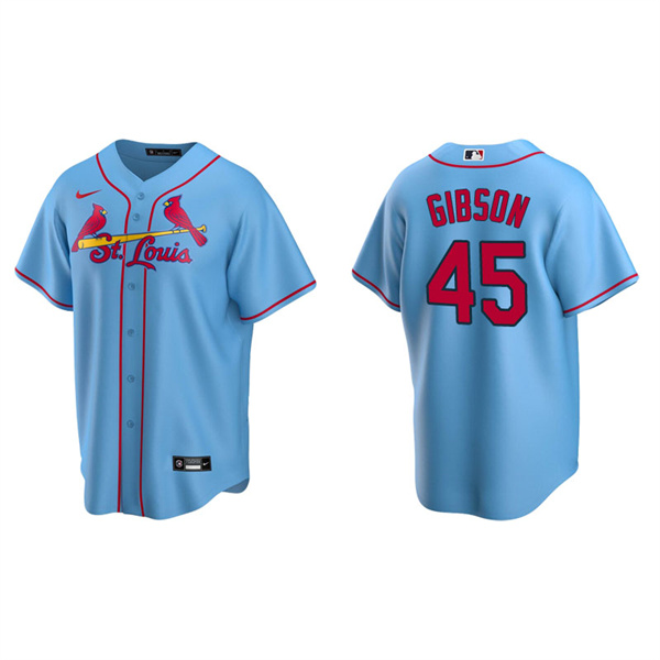 Men's St. Louis Cardinals Bob Gibson Light Blue Replica Alternate Jersey