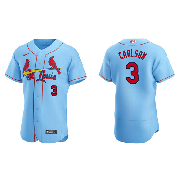 Men's St. Louis Cardinals Dylan Carlson Light Blue Authentic Alternate Jersey