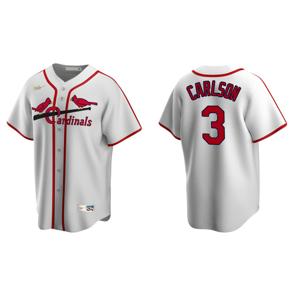 Men's St. Louis Cardinals Dylan Carlson White Cooperstown Collection Home Jersey
