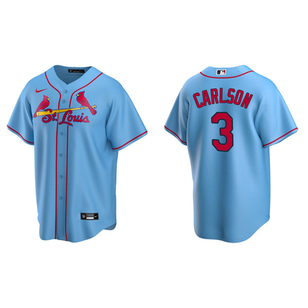 Men's St. Louis Cardinals Dylan Carlson Light Blue Replica Alternate Jersey