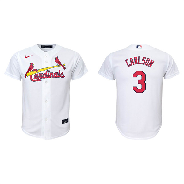 Youth St. Louis Cardinals Dylan Carlson White Replica Home Jersey