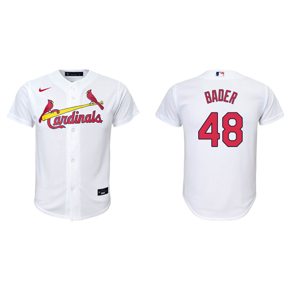 Youth St. Louis Cardinals Harrison Bader White Replica Home Jersey